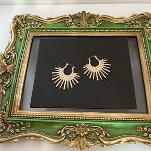 Gold and Silver Sunburst Earrings